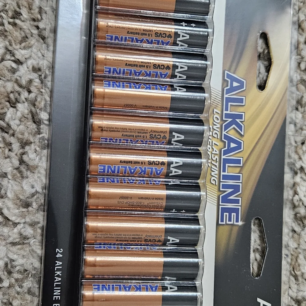 3 pack AA 24 Alkaline (TOTAL of 72) Long Lasting Batteries CVS NEW Exp. JUL2029